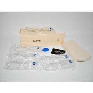 Gaoye‎ Blue Light Reading Glasses +2.0 Black Computer Readers Spring Hinge NEW